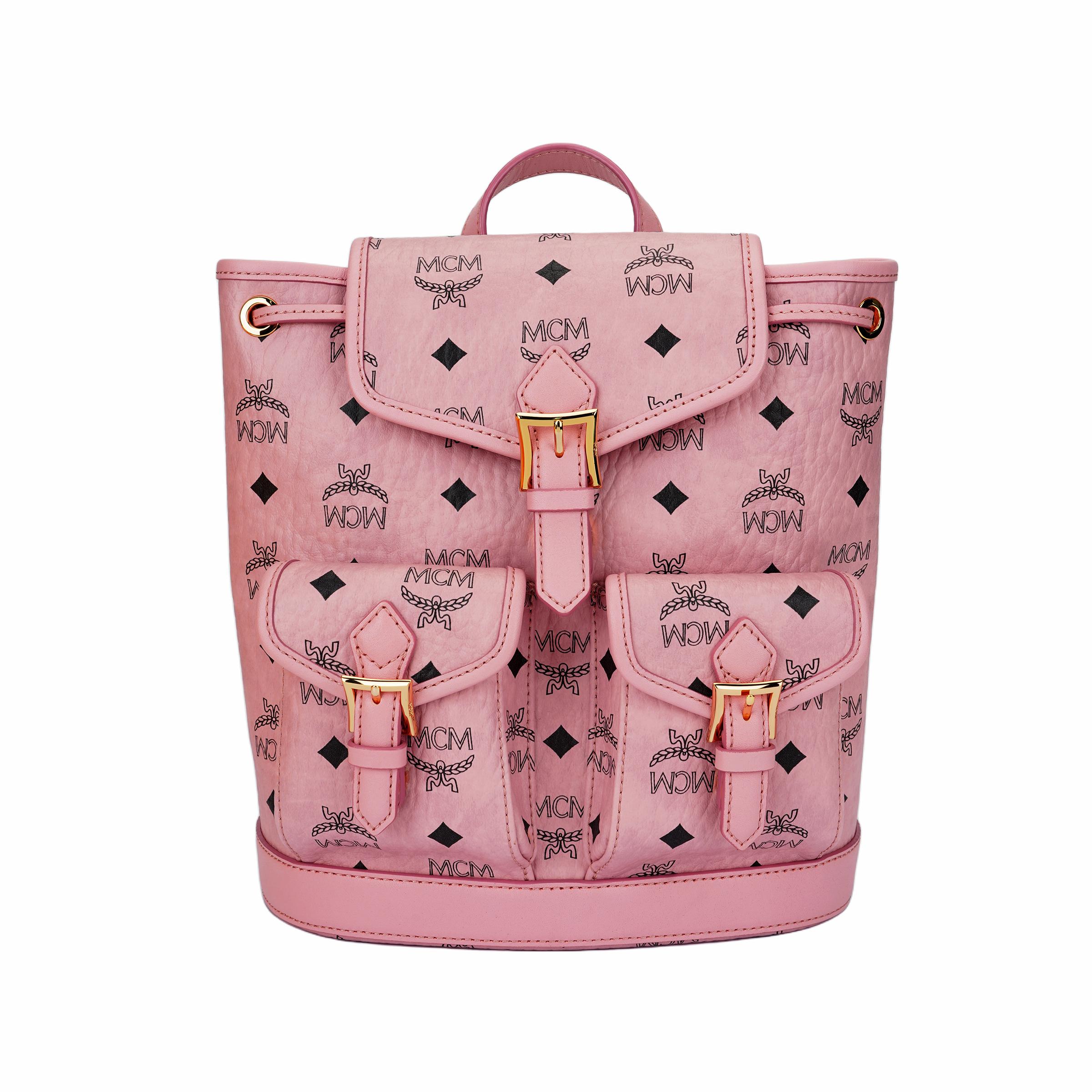 

MCM Aren Logo Print Mini Backpack Women Backpack Pink MWKFATA02PZ001 Basic Set (Bag+Dust Bag)