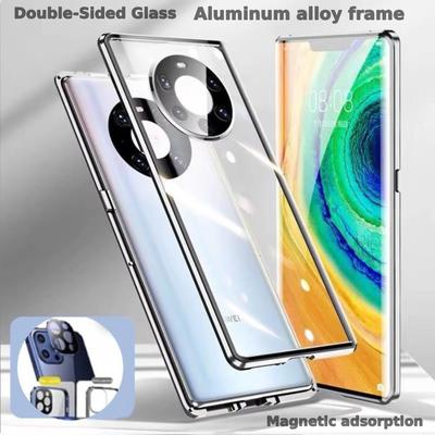 Case for Huawei Mate 30 40 60 70 80 Pro with Double Sided Tempered-Glass & Metal Frame Phone Bumpers Full Lens Protection Cover
