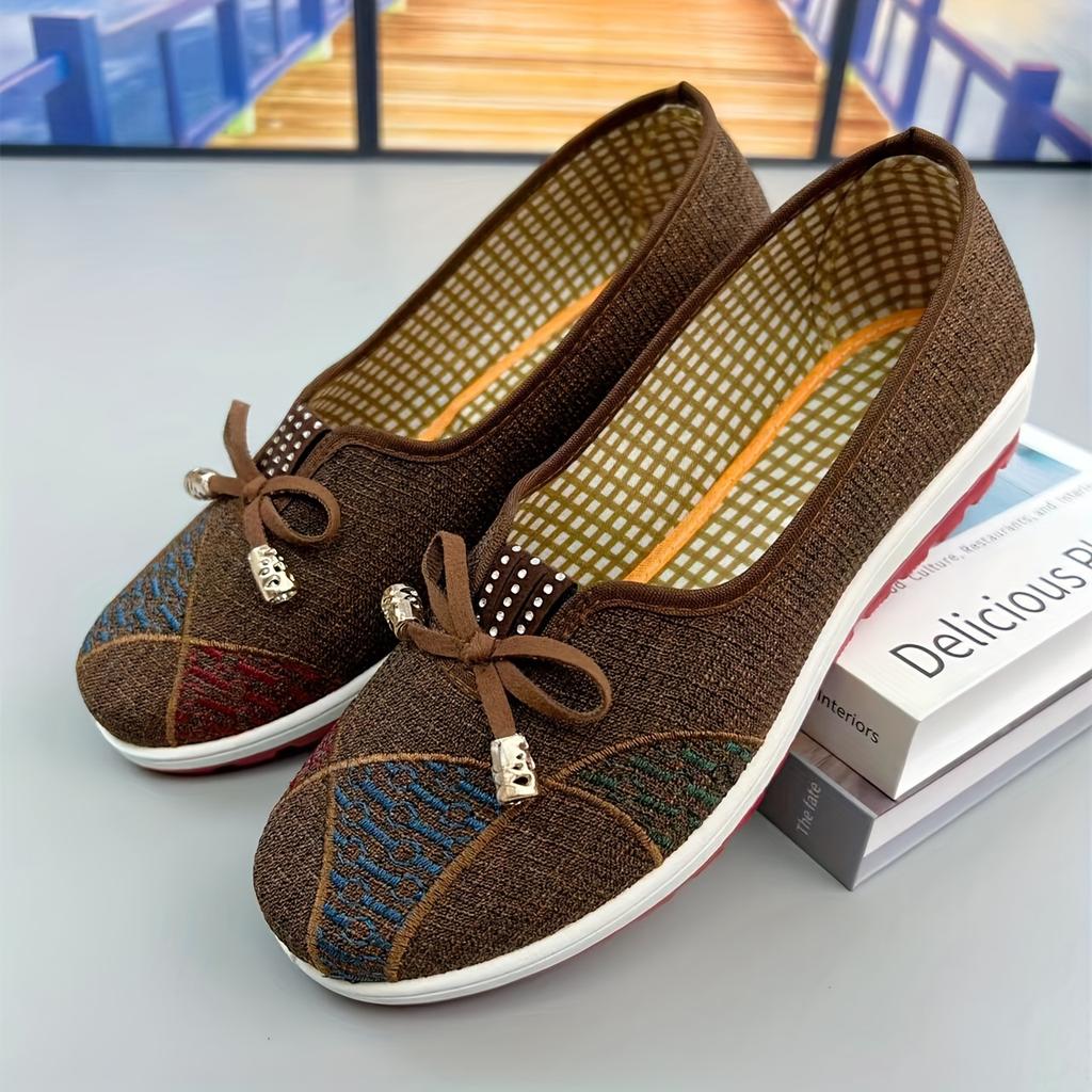 [Casual Spring Autumn Shoes] Soft Sole Flat Ethnic Style Hanfu Comfortable Casual Shoes for Middle-aged Women