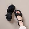 Sandals women's 2025 new summer outer wear thick-soled word with fairy style with skirt leather Roman beach shoes