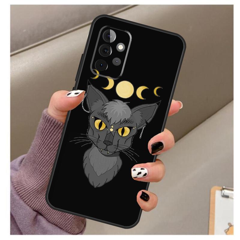 Witches Cat Moon Case For Samsung Galaxy A34 A54 A14 A06 A16 A26 A36 A56 A12 A32 A52 A13 A33 A53 A15 A35 A55