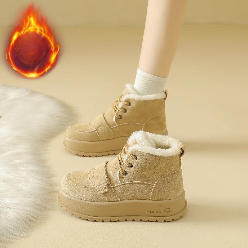 Damen Leichte Bequeme Dicksohlige Gefütterte Fleecegefütterte Schneestiefel Rutschfeste Langlebige Freizeit Outdoor Hohe Baumwollstiefel