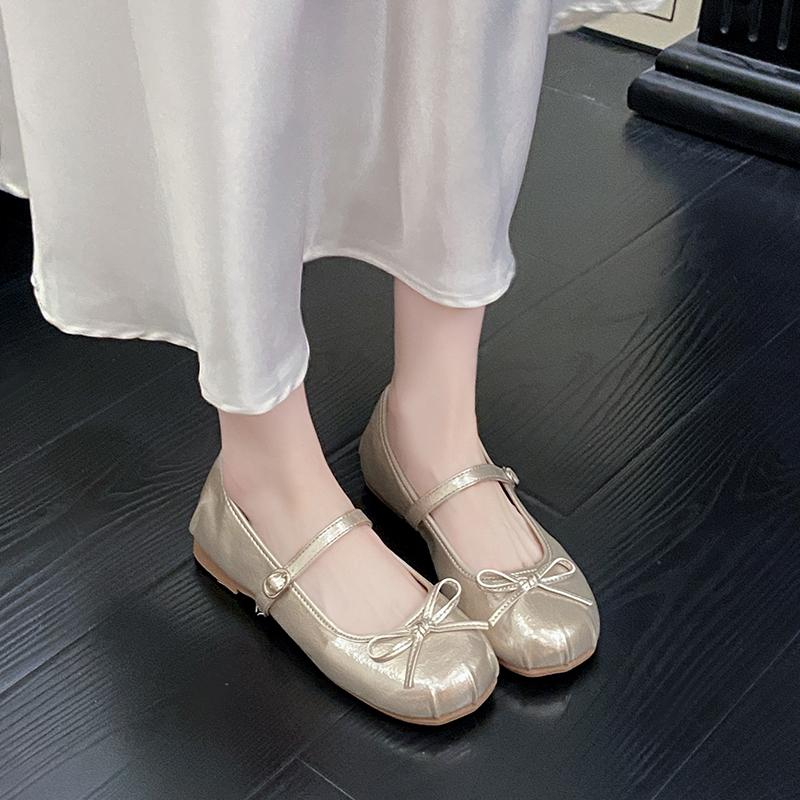 Fashion Ladies Ballet Flats New Style Sandals Women Lolita Casual Outside Atutmn Fashion Slides Butterfly-Knot Female Mary Jane Shoes