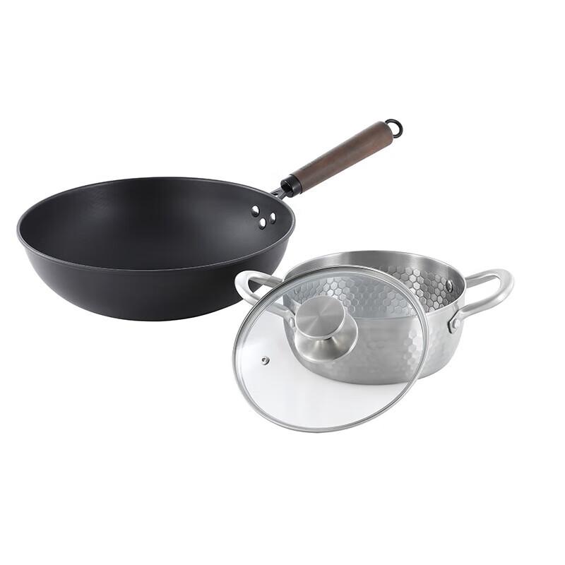 Zhang Xiaoquan Gehämmerter Wok & Suppentopf Set