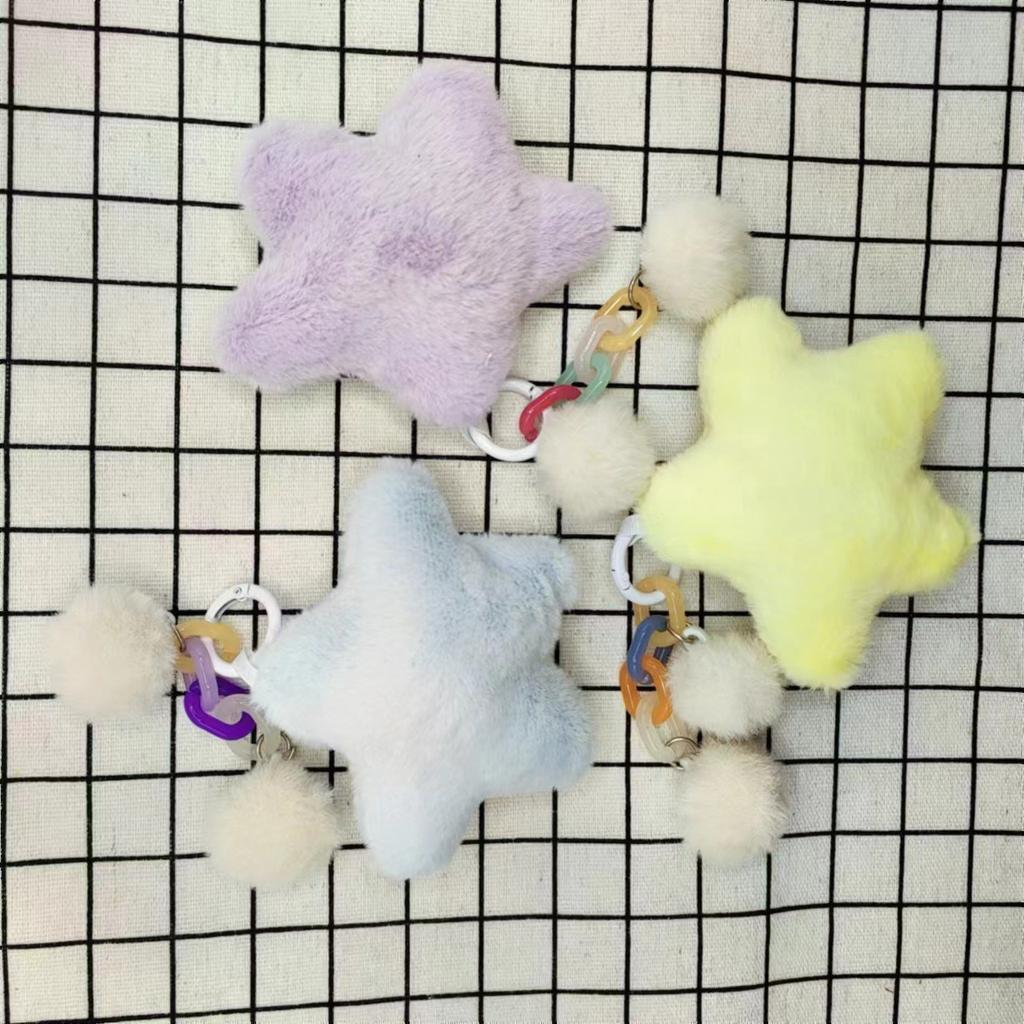 Kreskówka Anime Gwiazda Pluszowy Brelok Wisiorek Mały Prezent Kulka do Włosów Gwiazda Jesień Zima Damska Torba Mały Wisiorek Ozdoba Samochodowa