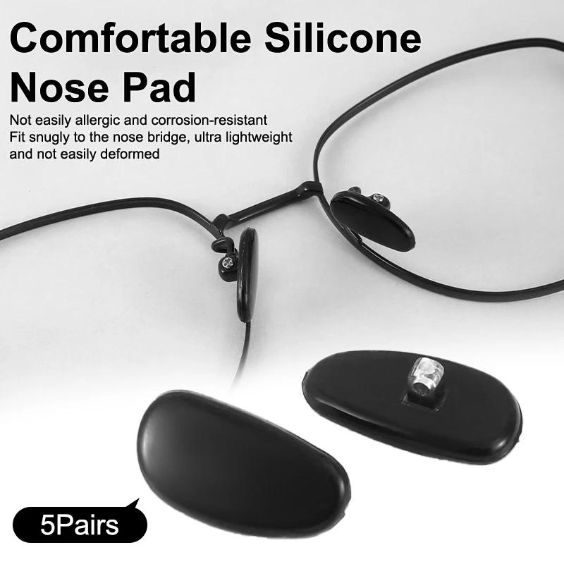 5 Pairs Anti Slip Hypoallergenic Silicone Nose Pads For Eyeglasses Sunglass Glass Spectacles Eyewear Titanium Frame Nose Pad