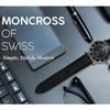 [MONCROSS] MONCROSS Men's Full Calendar Moonphase Leather Wristwatch MS2990M-BK