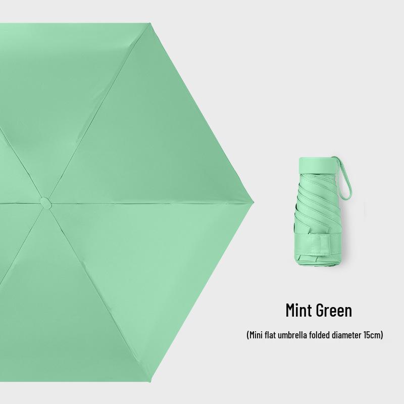 Customizable Six-Fold Vinyl Sunshade UV Protection Umbrella: Versatile Rain/ Shine Folding Gift