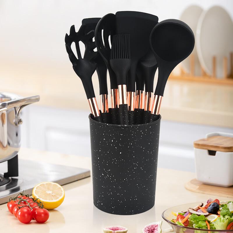 Ru Han 10-Piece Silicone Kitchen Utensil Set with Storage