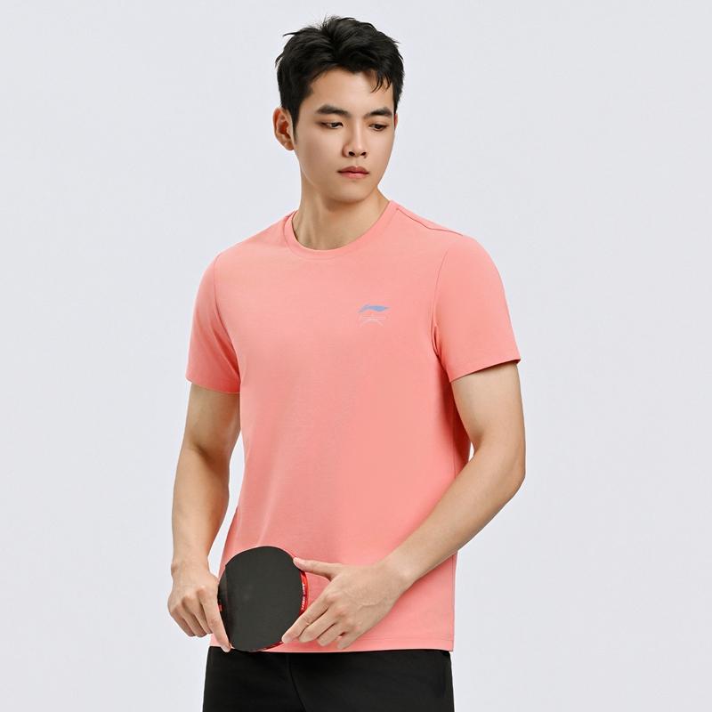 Li Ning Table Tennis Elite Series National Team Fashion Round Neck Quick Dry Breathable Lightweight Short Sleeve T-Shirt Unisex Tops AHSW063-3