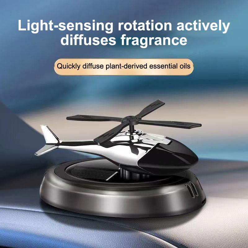 Helicopter Car Air Freshener Perfume 1PC Solar Powered Long Lasting Fragrance Dashboard Interior Decoration for SUV Sedan Vehicles