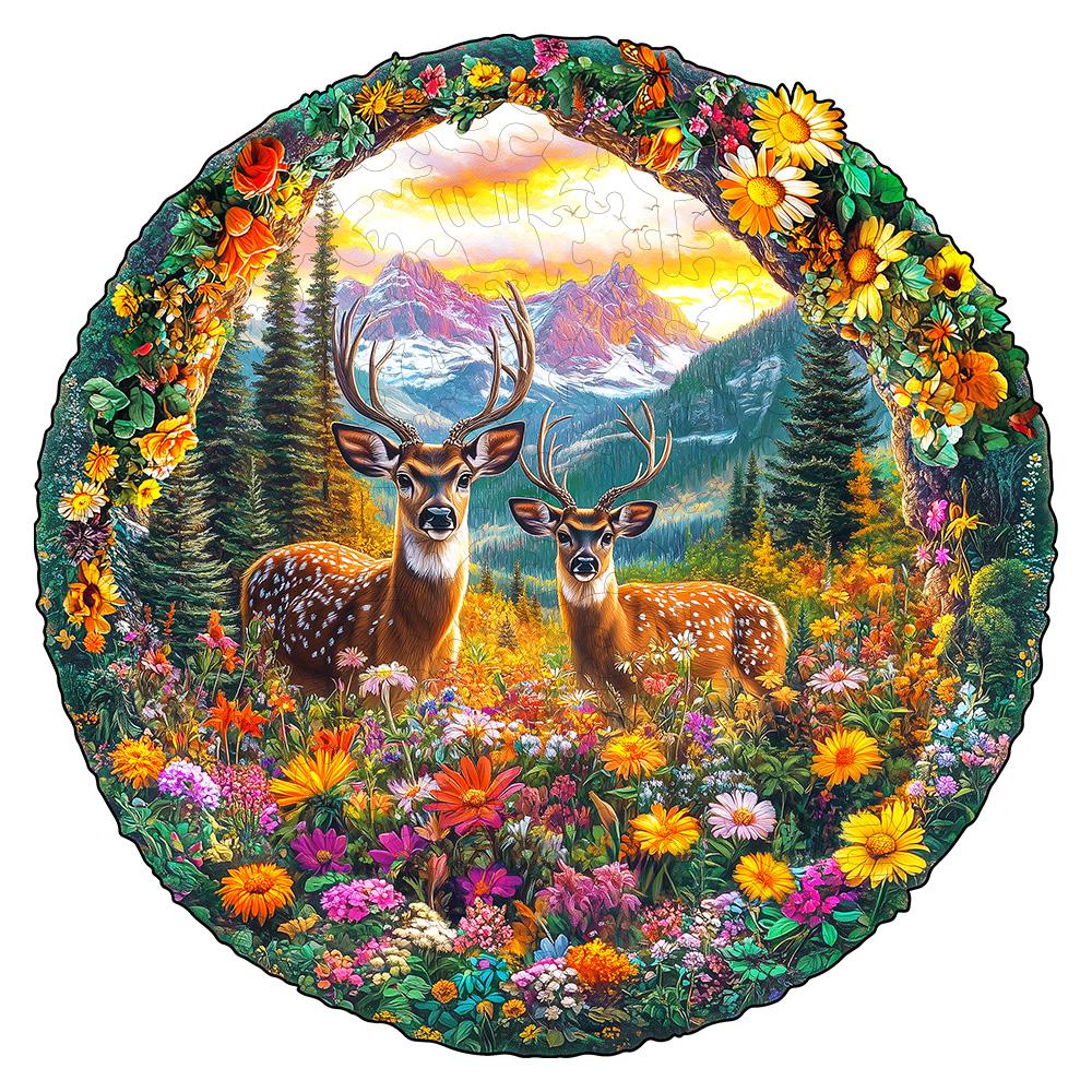 Forest Deer 3D Wooden Puzzle - Adult Puzzle Relaxation Craft Gift - Challenge Family Puzzle Game Gift or Male and Female Elderly