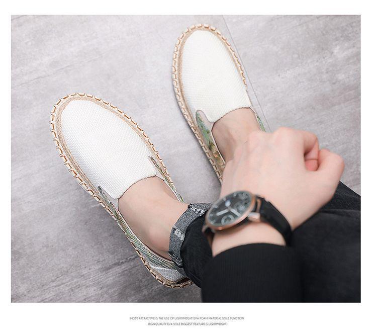 Men's Autumn Canvas Slip-Ons: Soft Sole Linen Casual Shoes