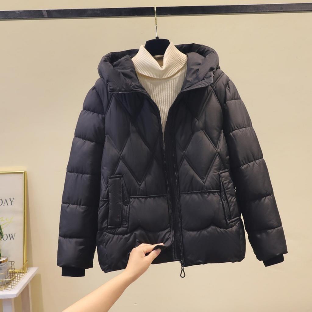 Women's Hooded Coat Ladies Winter Cotton Coat Thickened Warm Jacket