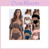 Elegant Women Bikini Push-up Ruffle Off Shoulder Swimwear Swimsuit Padded Bathing Suit