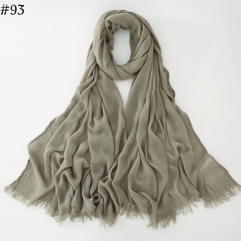 95 Colors Soft Cotton Viscose Scarf Rayon Material Muslim Hijab Mid Eastern Plain Solid Color Headscarf With Tassel