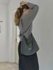 AVANT-G V-Neck Oversized Knit Pullover - Gray