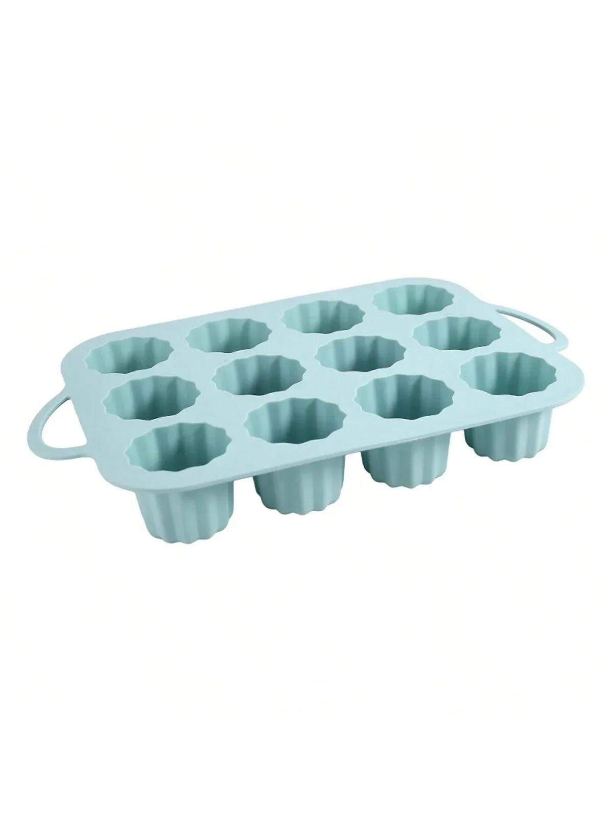 

Silicone Muffin Pan Cup Cake Mold, 12 Cups Non-stick Baking Molds with Handle for Making Muffin Cakes Tart Baking Accessories зелёный