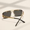 Retro Double Beam Sunglasses For Men Fashion Leopard Frameless Trimmed Sunglasses For Women Fashion