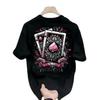 Trendy Unisex Round Neck Printed Cotton T-shirt - Summer Short Sleeve