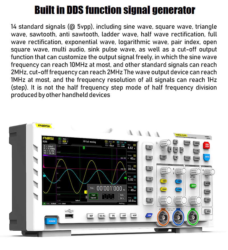 FNIRSI 1014D 100MHz Dual Channel Digital Storage Oscilloscope & Signal Generator