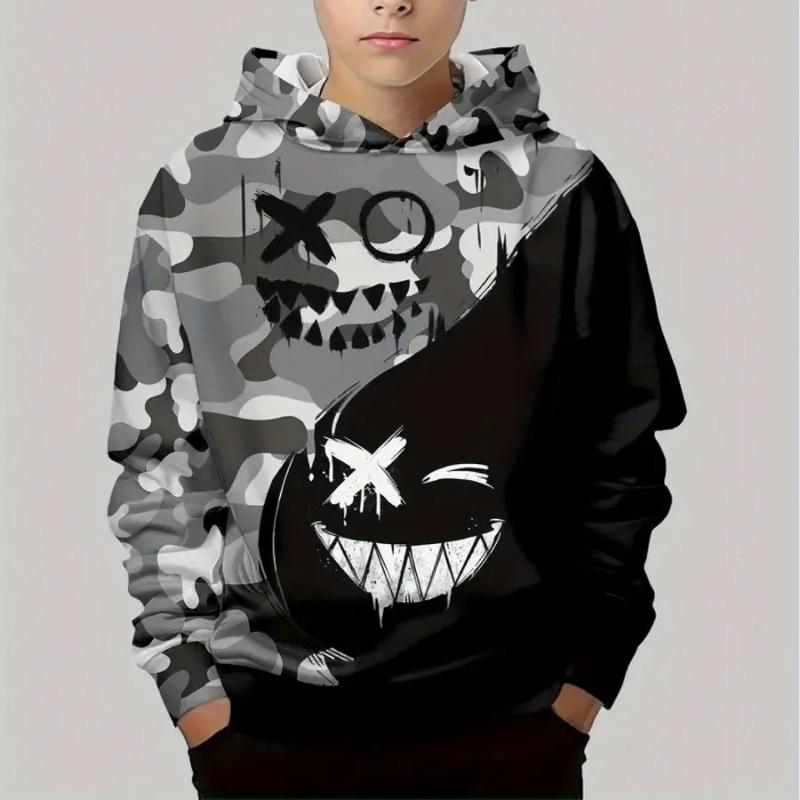 Hoodies Sweatshirts Boys Men's Children's Cartoon Printed Hoodie Comfortable Smooth Versatile Top