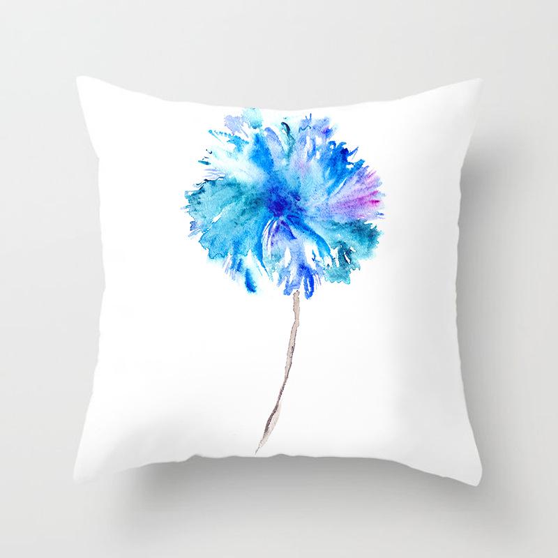 Ins Plant Flower Pillow Digital Printing Car Sofa Cushion Cover Shopee Home Soft Furnishings