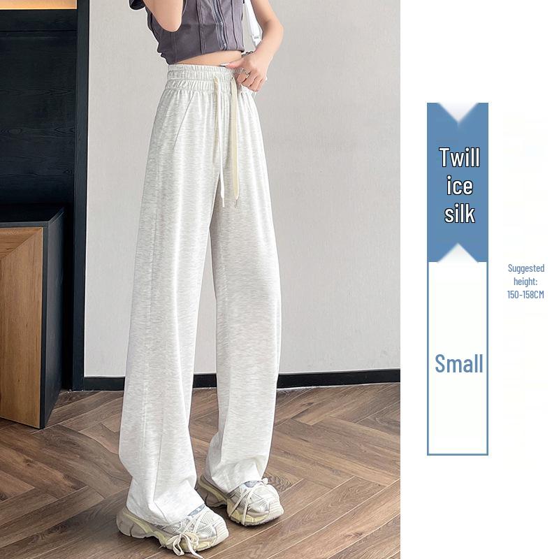 Women's Petite Velvet-Lined Wide-Leg Sweatpants, Straight-Leg Style, Height-Enhancing, 2025 Autumn/Winter Collection.