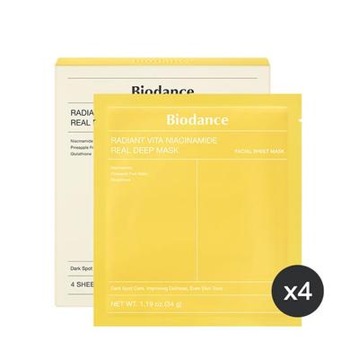 BIODANCE Radiant Vita Niacinamide Maschera Real Deep 34g*4ea