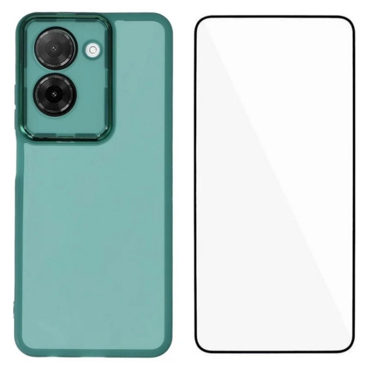 

Для Xiaomi Redmi A5 4G (171,7*77,8*8,3 мм) Чехол из ТПУ WANLONFENG серии DKSM с гальванизированной рамкой и задней крышкой из закаленного стекла Army Green