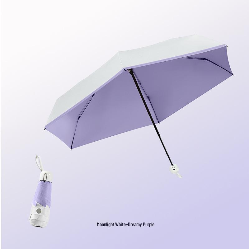 Ultralight Five-Fold Pocket Umbrella: Mini Black Glue Sunshade for Rain or Shine