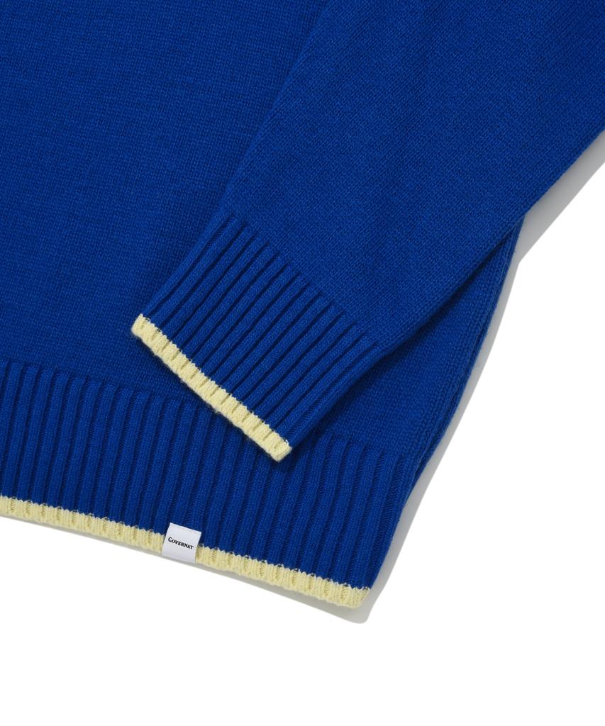 COVERNAT Lambswool C Logo Crewneck Knit Blue