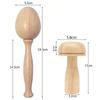 Eggs Shape Wood Mending Tool Wooden Darning Mushroom Set With Large Eye Needle and Colored Thread for Knitting Repair
