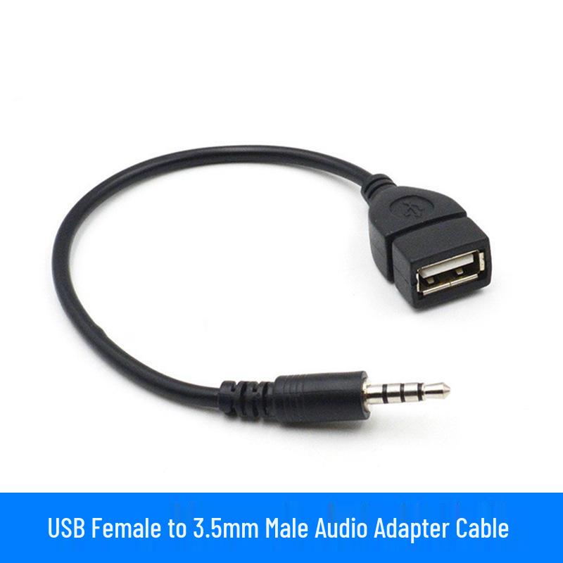 USB Female To 3.5mm Male Car AUX Audio Converter/Recording Cable/IPOD Data Cable