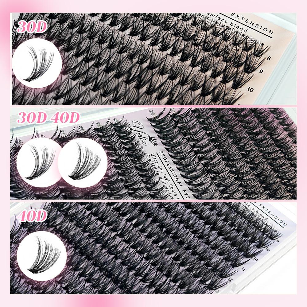 False Eyelashes 30D40D Multiple Hairs 14 Rows 280 Clusters Dense Curling Mixed Explosion