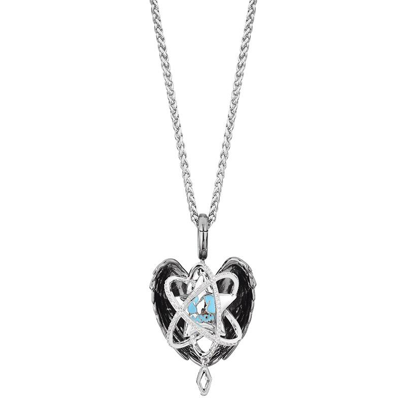 Galaxy Orbit System Love Wings Interstellar Irregular Three-layer Inlaid Zircon Pendant Necklace