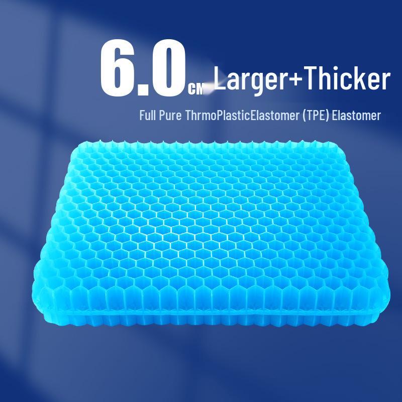 

Four Seasons Transparent Gel Honeycomb Seat Cushion - Cool, Breathable, Soft, Elastic Ice Pad for Car or Office Gel Cushion, Comfort for Long Sitting