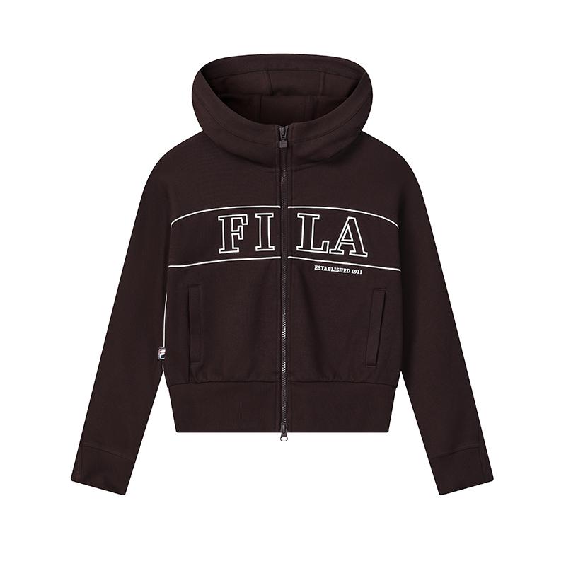 

FILA Original Classic Minimalist Personality Trendy Retro Sports Casual Versatile Comfortable Loose Knit Hooded Jacket Women jackets F11W619509FBN S