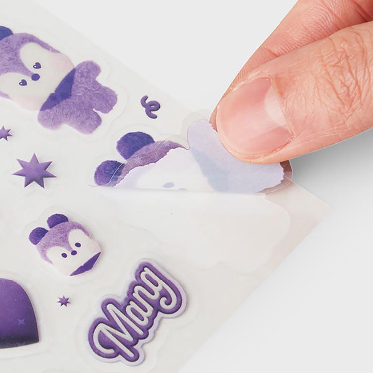 LINE FRIENDS BT21 MANG Fialový z Edice Přání Minini Samolepka