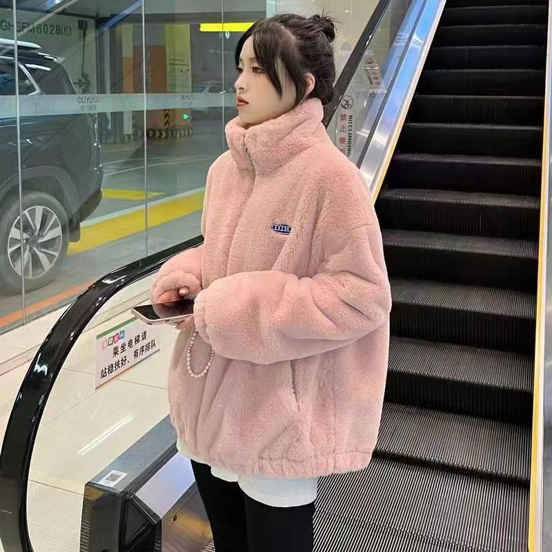 Imitation Fur Jacket Autumn and Winter Light New Imitation Rex Rabbit Fur Top Fluffy Short Cotton Jacket Hooded