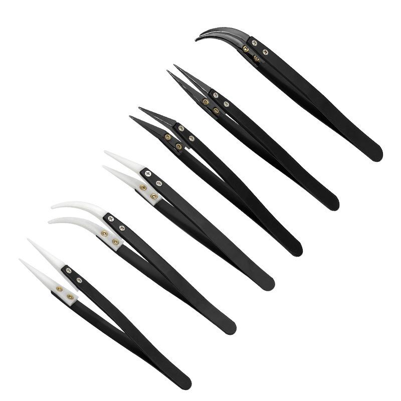 Vyměnitelné keramické pinzety pro vysokoteplotní pájení - Extra jemný hrot, nemagnetické, izolované pro opravu mobilních telefonů