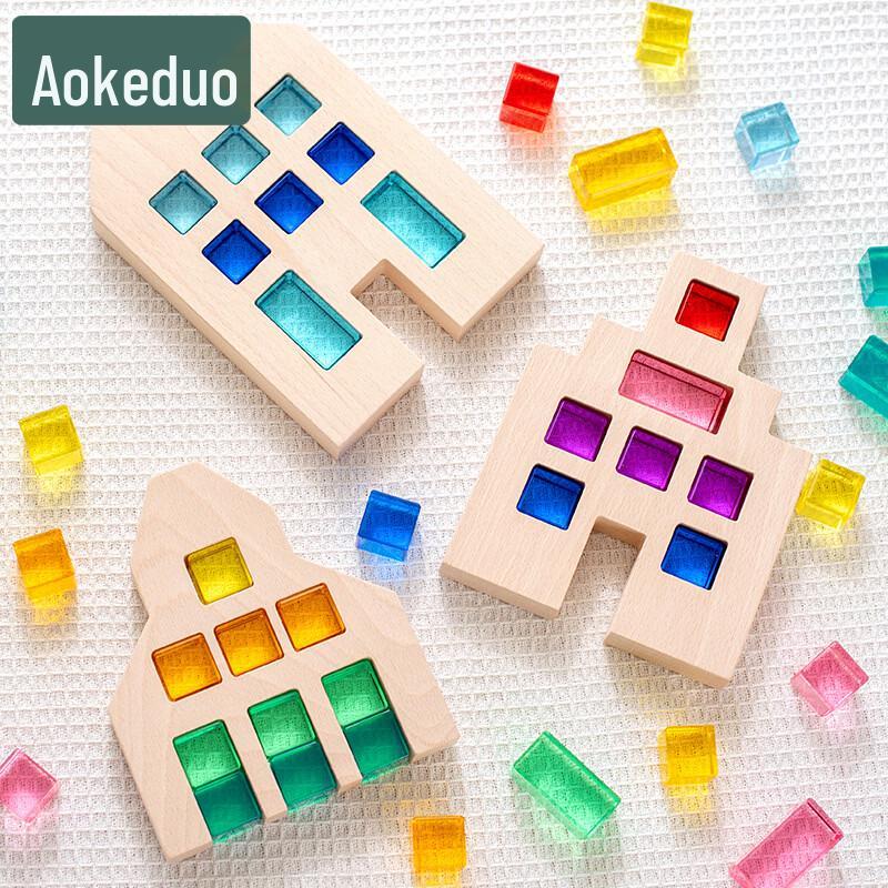 Aokedu Acrylic Rainbow Gem Building Blocks