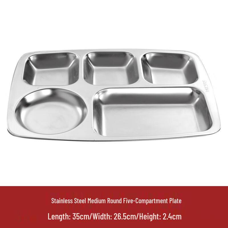 LIJIA FITMENT Нержавеющая сталь 5-секционная разделенная поднос для еды