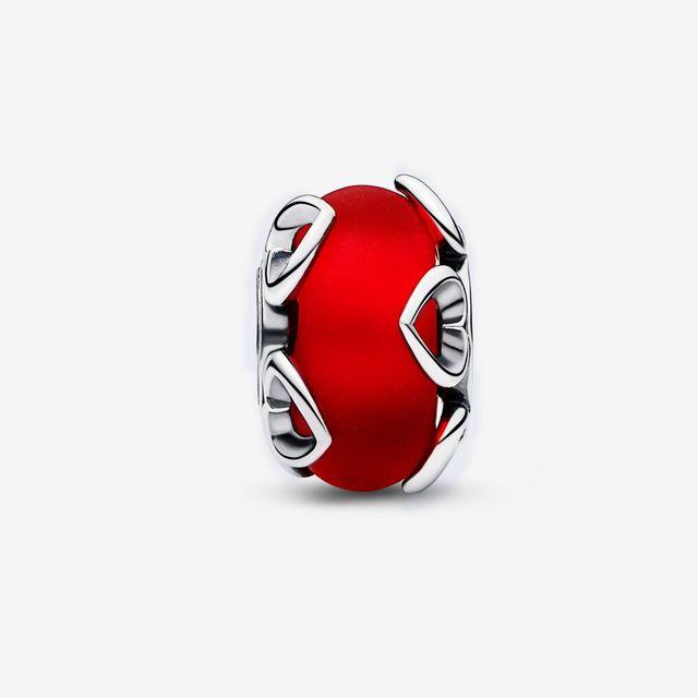 2023 Valentine's Day Charm 925 Sterling Silver Frosted Red Love Potion Murano Beads Fit Original Bracelet DIY Jewelry