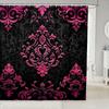 Vintage Boho Damask Floral Bathroom Curtain,Bohemian Exotic Goth Shower Curtain Victorian Baroque Flower Shower Bathtub Decor