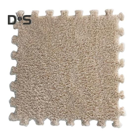 

Плюшевый ковер-пазл, блокирующийся напольный коврик, самодельная нескользящая ковровая плитка, детский игровой коврик для гостиных, спален, игровых комнат, детских комнат 30 cm света кофе