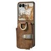 Funda de Cuero Moto Razr60 Ultra con Ranuras para Múltiples Tarjetas y Soporte de Anillo