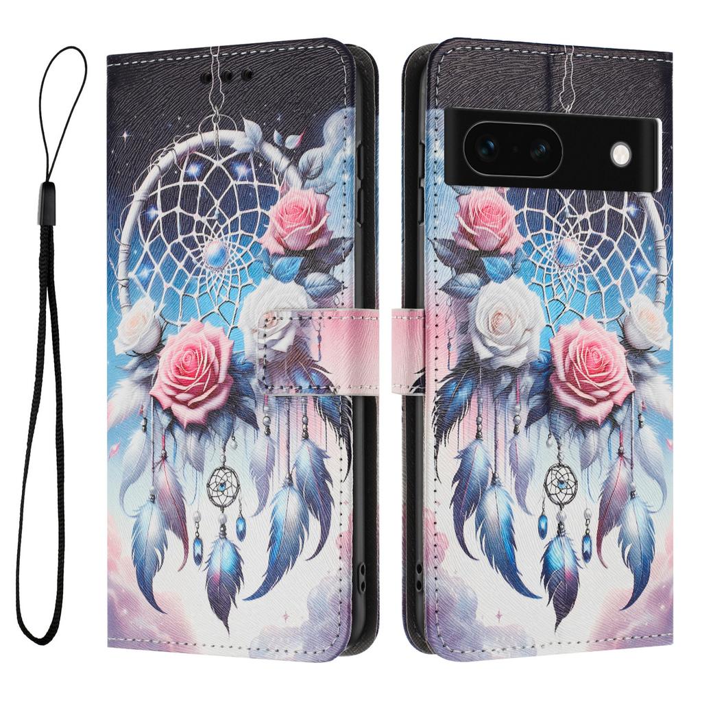 YX-2501 For Google Pixel 8a Case Pattern Printing PU Leather Wallet Phone Cover with Lanyard