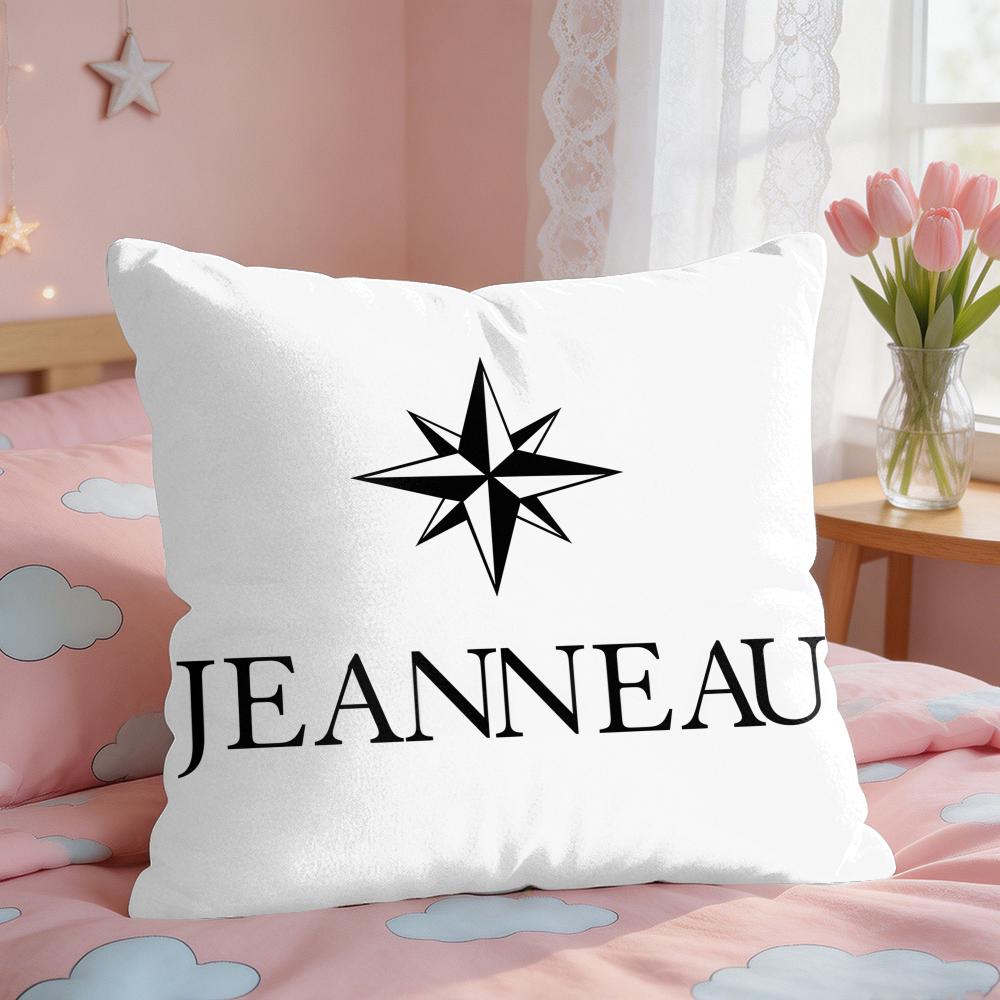 JJeanneauS Yachts Logo Cushion Cover Square Short Plush Pillow Case Living Room Sofa Home Decor Funda X