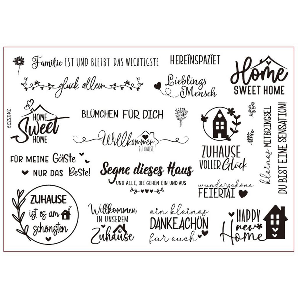 German Blessing Words Rub On Sticker Water Transfer Candle Sticker for Candle Ceramic Mug Glassware Wood Furniture